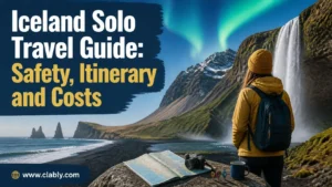Home 26 Solo traveler exploring mountains and waterfalls, featured in our Iceland solo travel guide.
