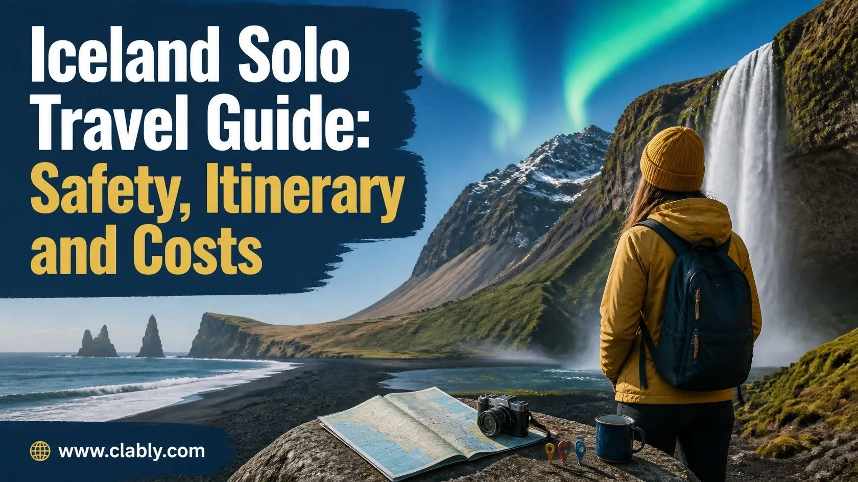 Home 2 Solo traveler exploring mountains and waterfalls, featured in our Iceland solo travel guide.
